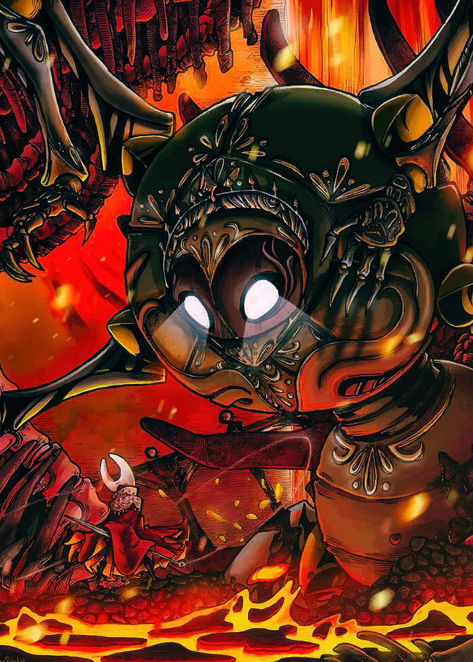 Hollow Knight Boss Battle Illustration
