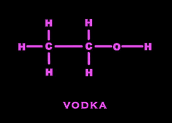 Vodka Chemical Structure in Pink