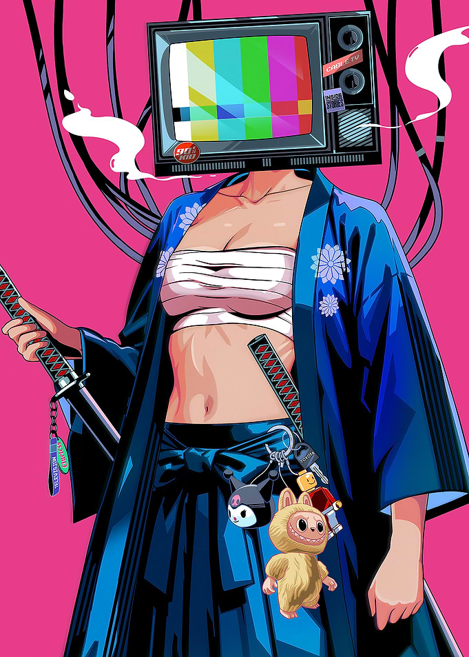 TV Head Samurai Girl