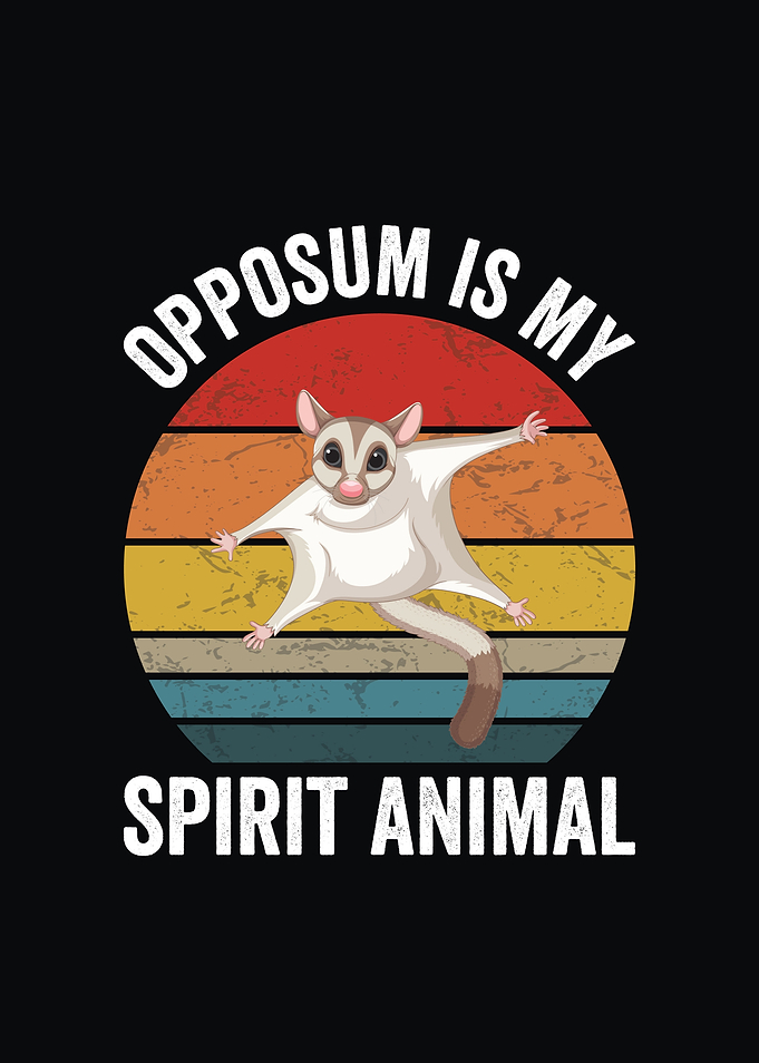 Opossum Spirit Animal Retro Nocturnal Design