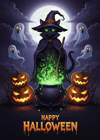 Halloween Cat Witch