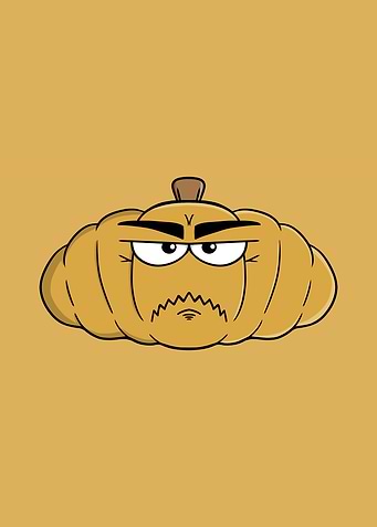 Grumpy Cartoon Pumpkin