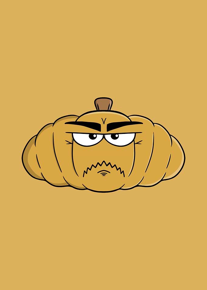 Grumpy Cartoon Pumpkin