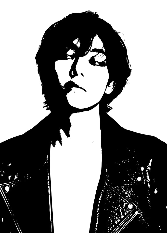 Black and White Portrait with Leather Jacket