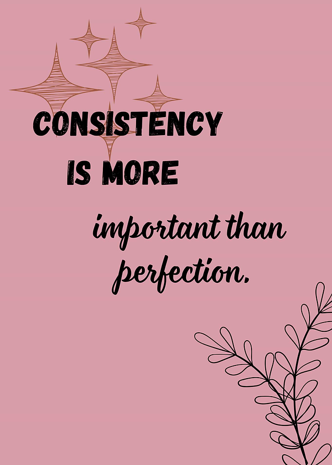 Consistency over Perfection Inspirational Art