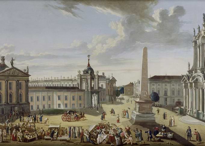 Historical City Square Painting