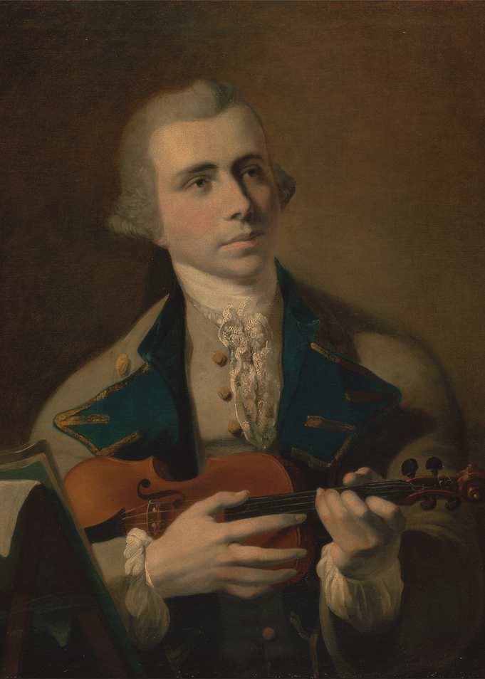 Man with Violin Portrait Painting
