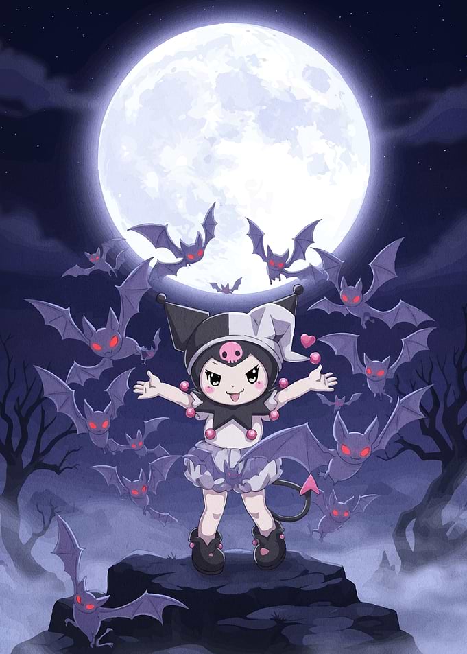 Kuromi and Bats Moonlight