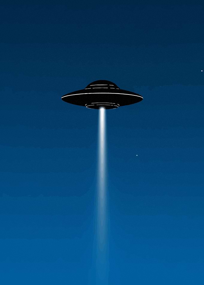UFO Abduction Minimalist Art