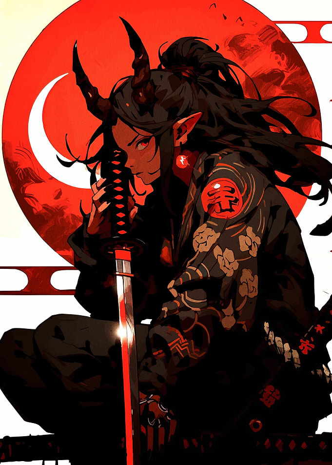 Demon Girl with Katana