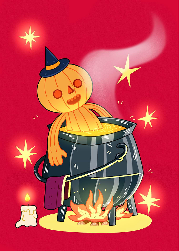 Pumpkin Man Bathing
