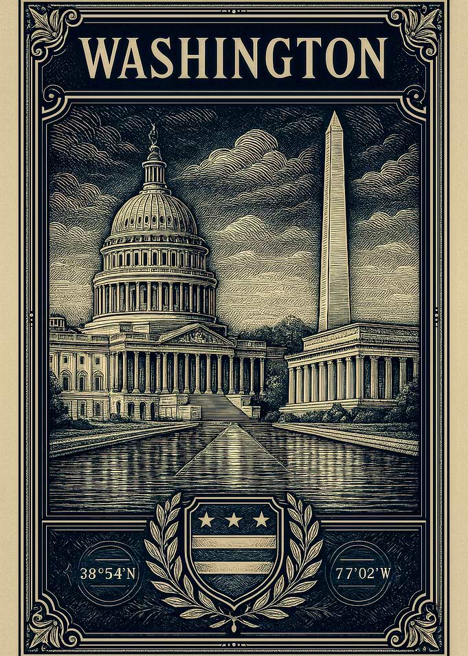 Washington D.C. Monument Illustration
