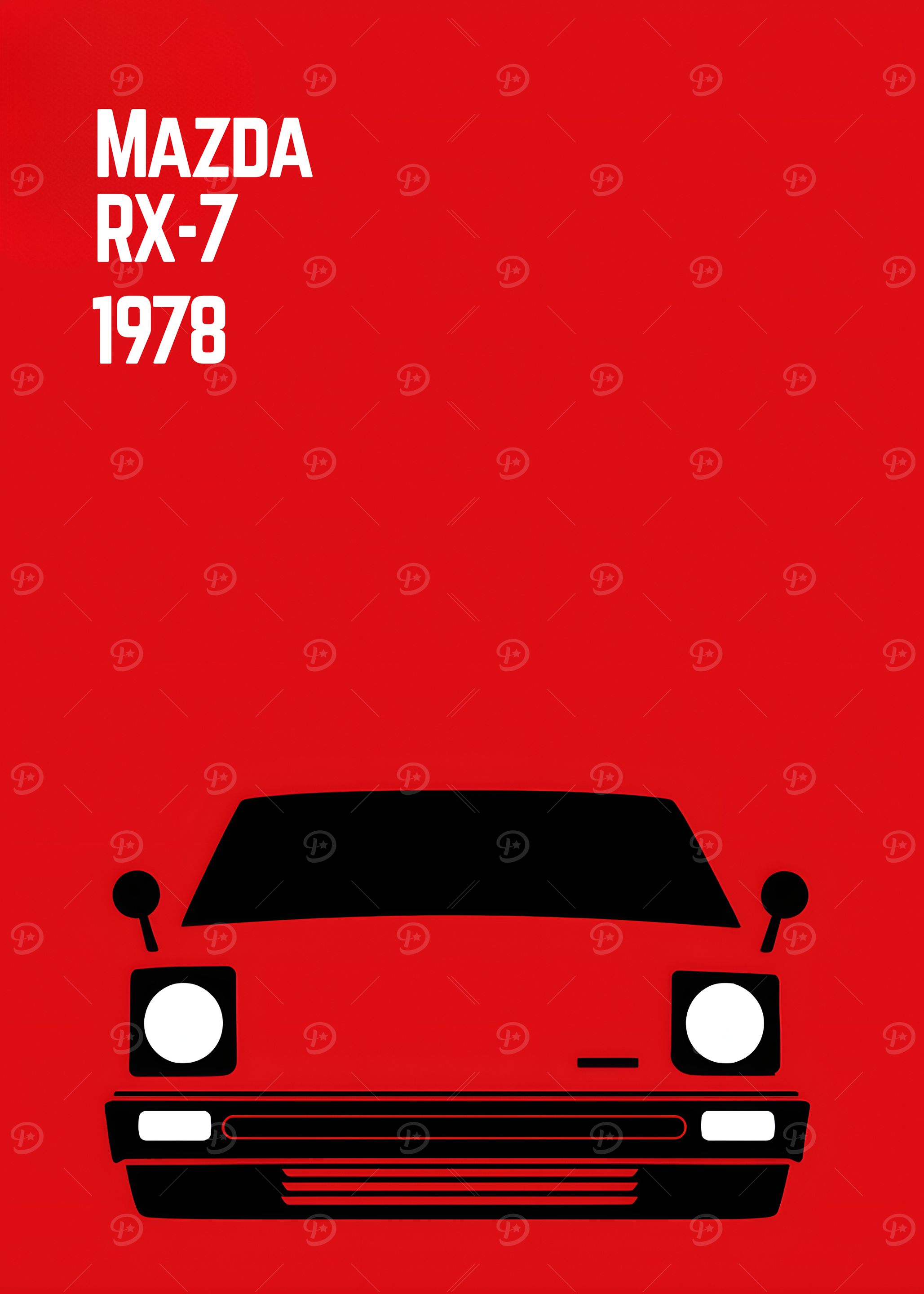 Mazda RX-7 1978 Minimalist Car Poster