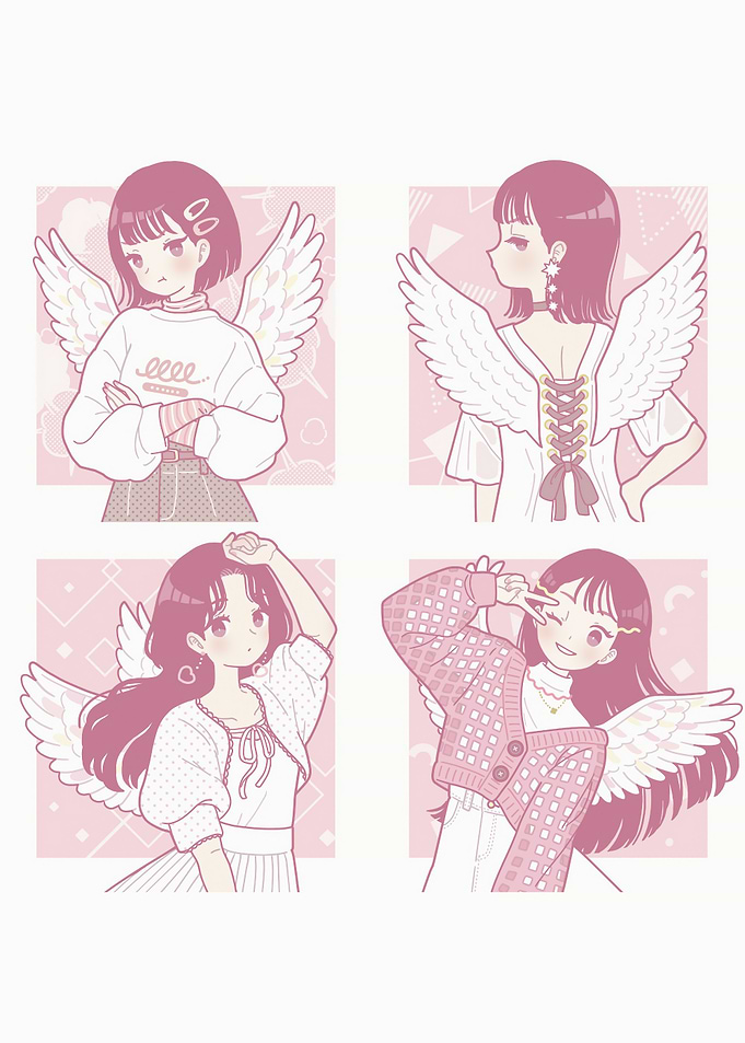 Anime Girls with Wings Collage