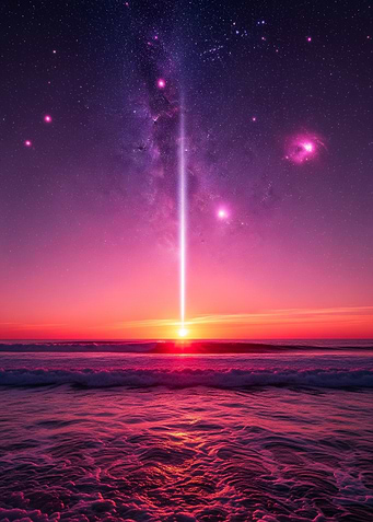 Ocean Sunset with Cosmic Beam