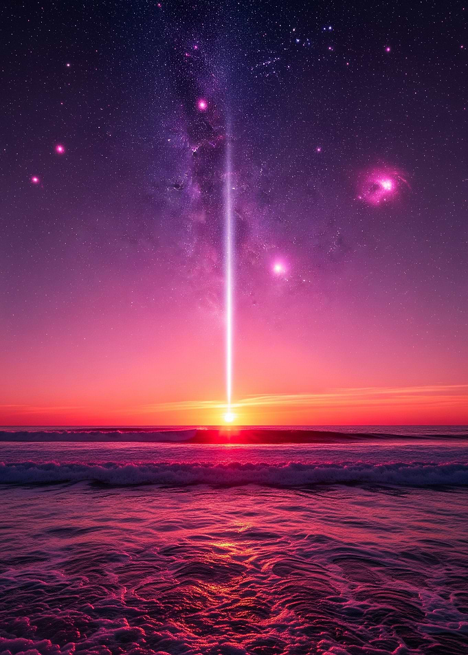 Ocean Sunset with Cosmic Beam