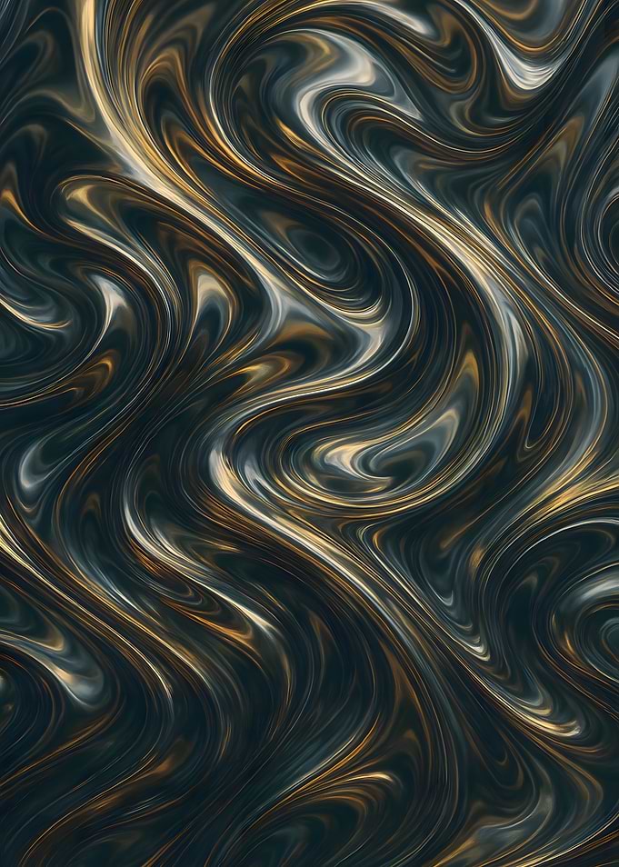 Abstract Swirls of Gold and Dark Blue