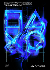 Dynamic PlayStation Symbols in Neon Blue