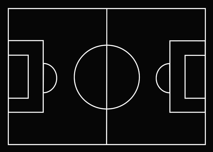 Soccer Field Minimalist Black and White