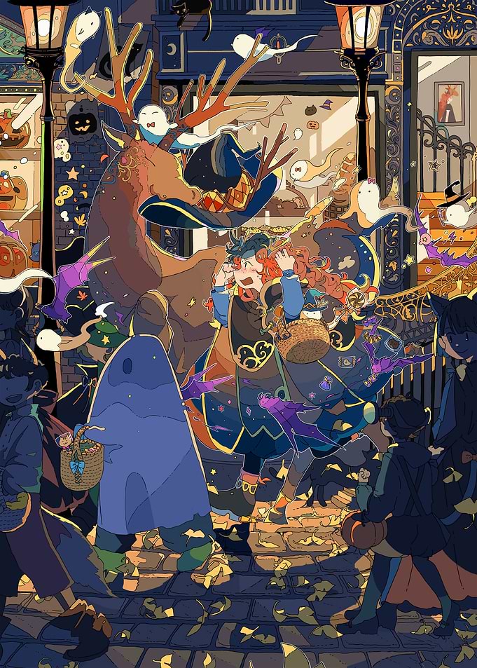 Halloween Night Trick-or-Treating Adventure