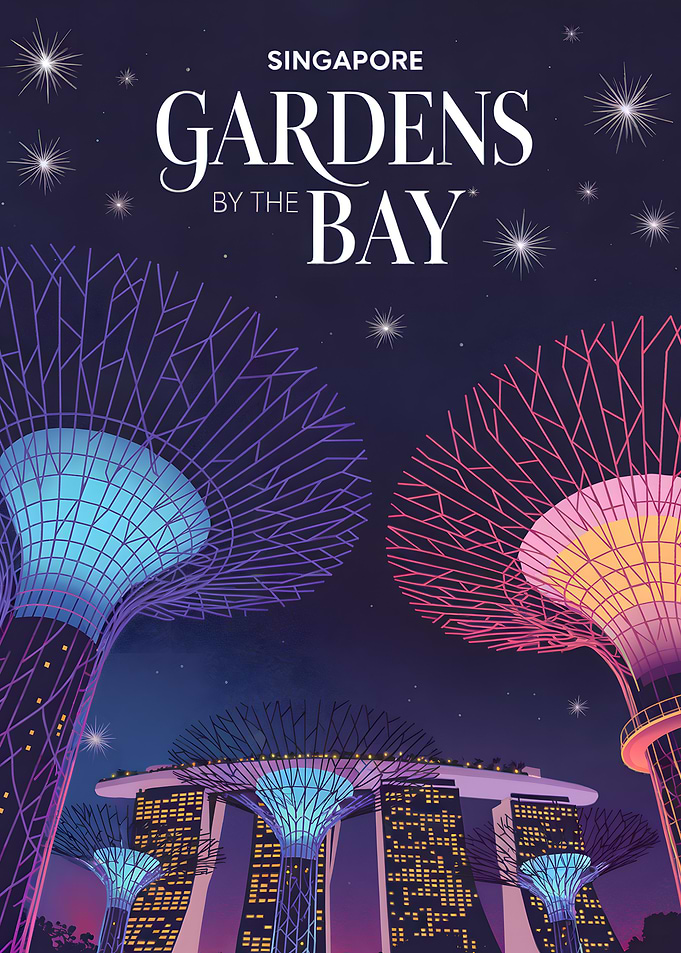 Singapore Gardens by the Bay Illustration