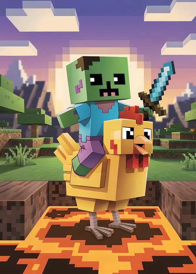 Minecraft Zombie Riding Chicken