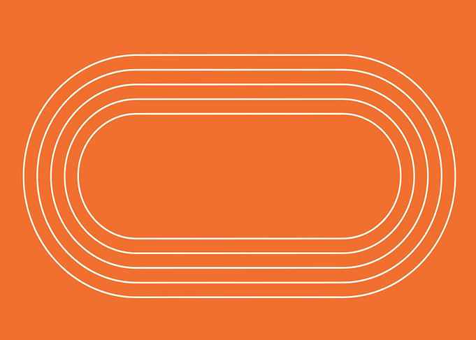Running Track Illustration on Orange Background