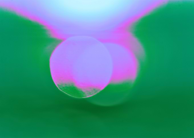Abstract Green and Pink Spheres