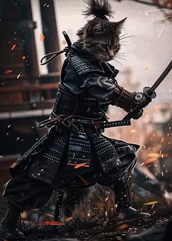 Samurai Cat Warrior