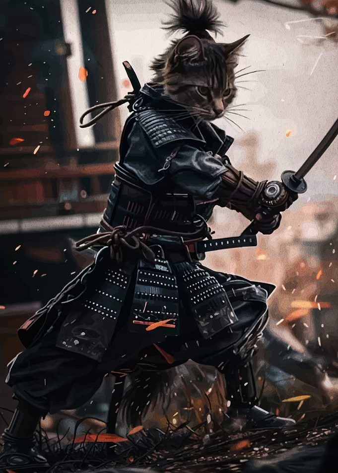 Samurai Cat Warrior