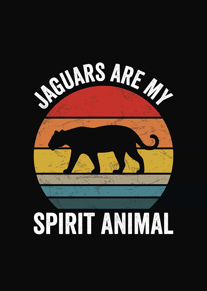 Jaguars are my spirit animal retro wildlife
