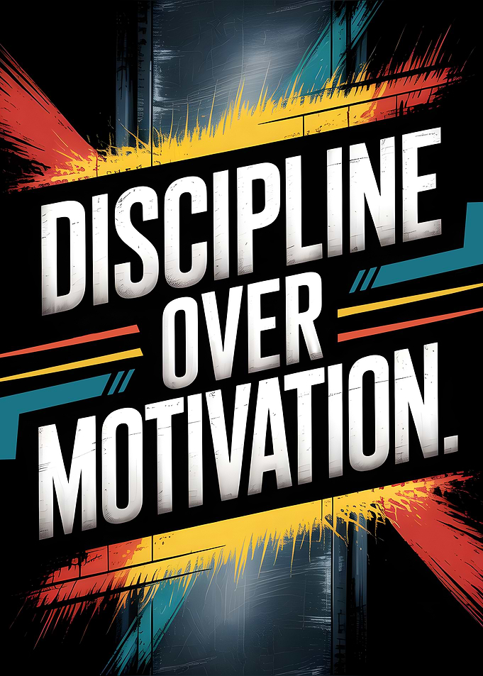 Discipline Over Motivation Graphic Art