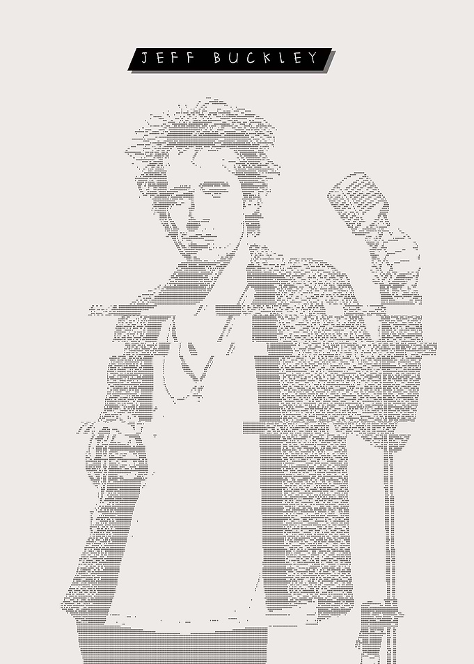 Jeff Buckley ASCII Art Portrait