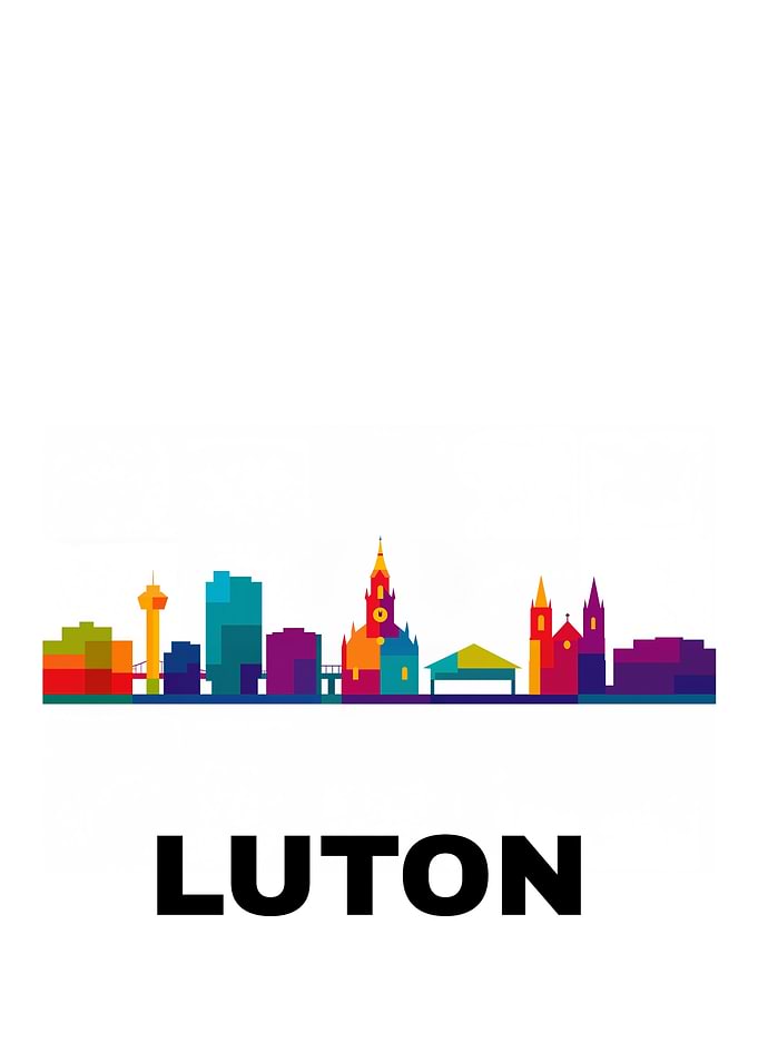 Luton Skyline Colorful Illustration