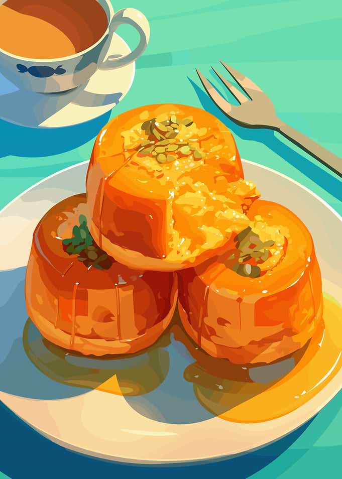 Delicious Stack of Orange Desserts