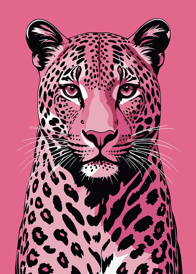 Pink Leopard Portrait