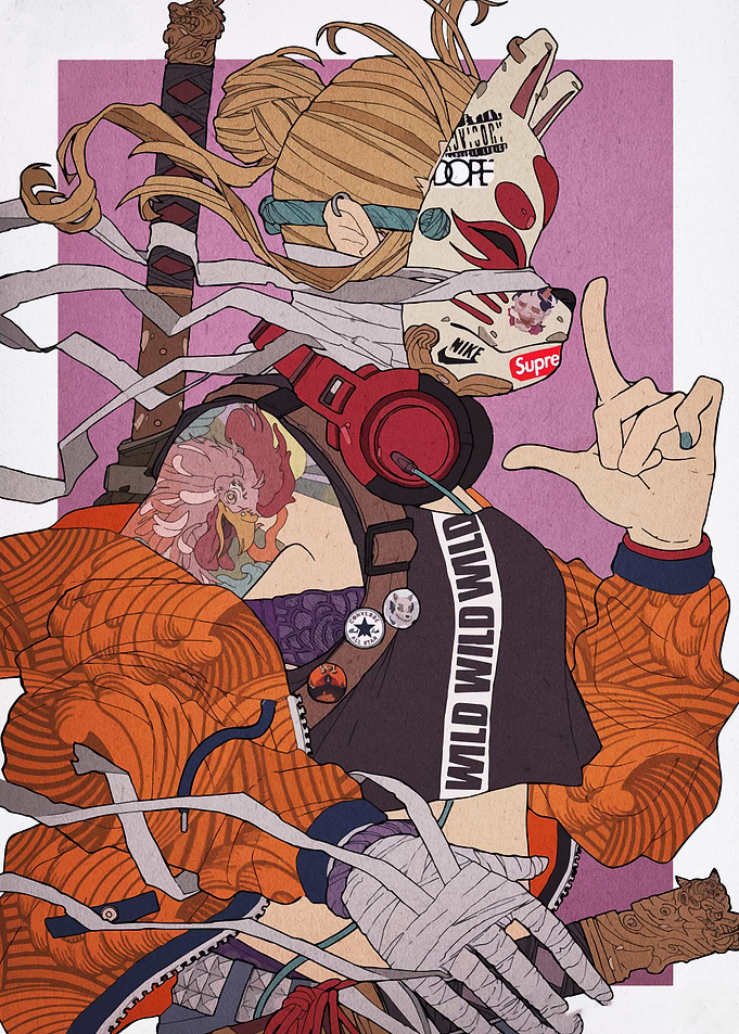 Urban Anime Character with Streetwear Style