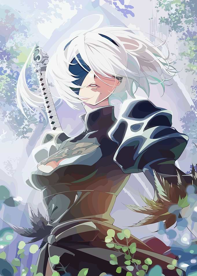 2B Nier Automata Digital Art