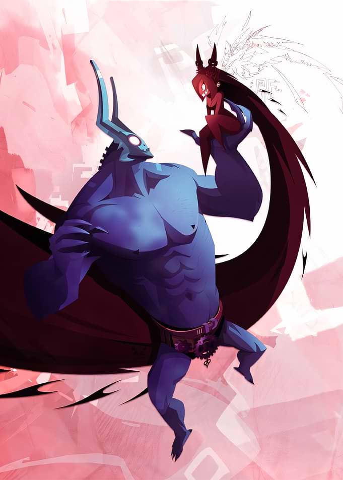 Dofus: Blue Demon and Red Angel Poster