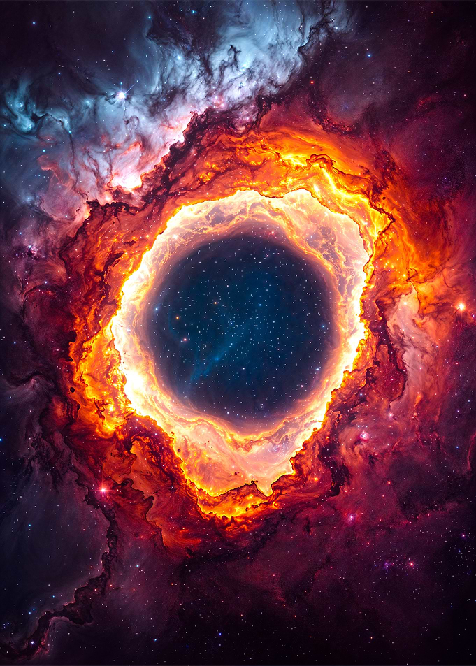 Fiery Nebula in Deep Space