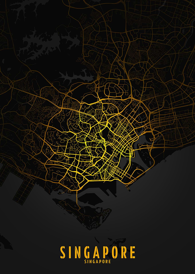 Golden Singapore City Map
