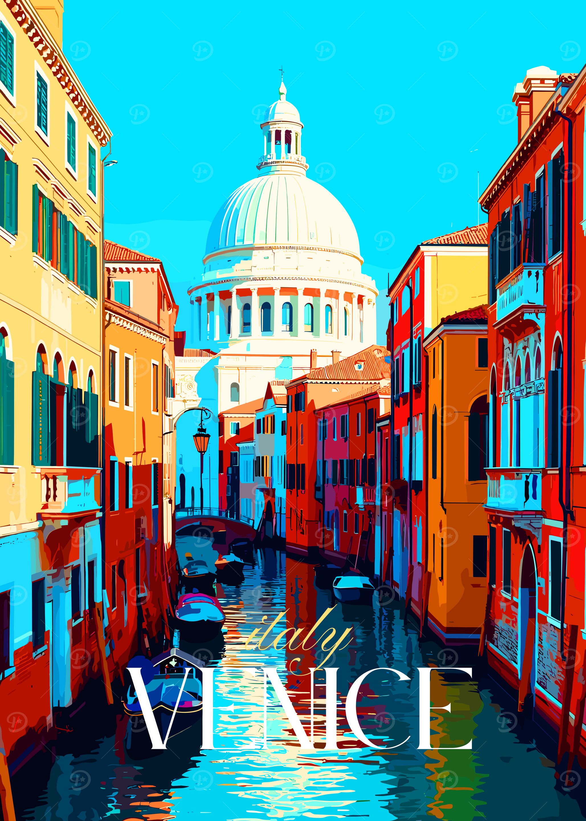 Venice Italy Canal Colorful Architecture