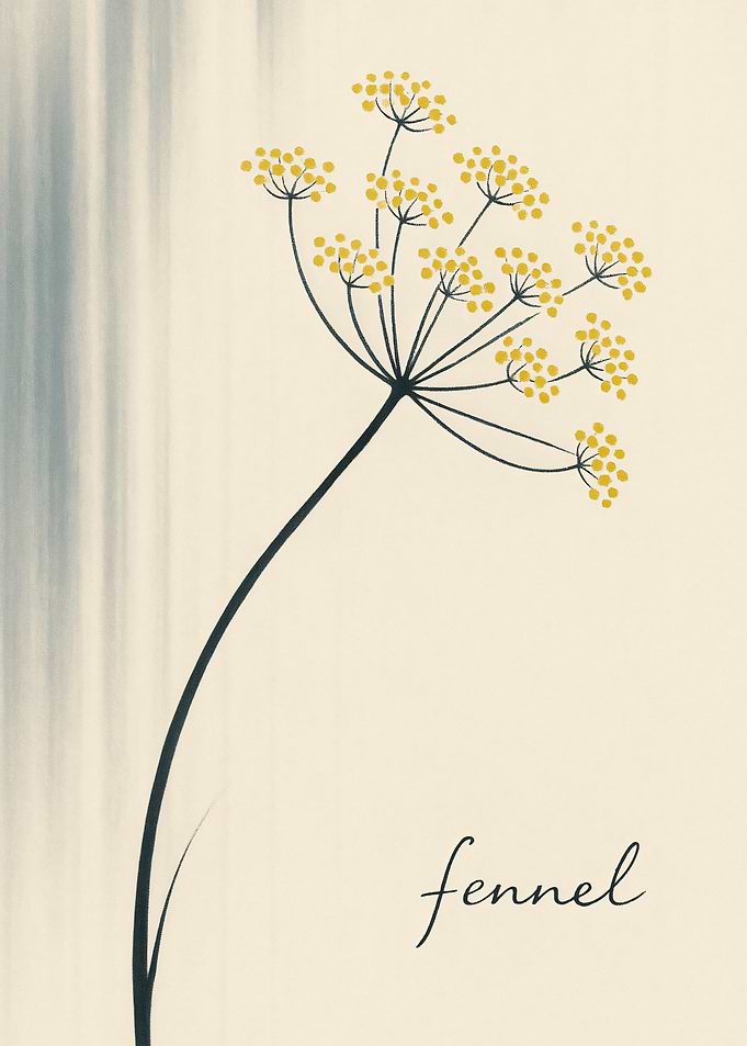 Fennel Flower Illustration