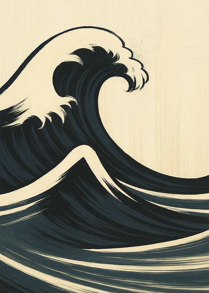 Stylized Ocean Wave Illustration