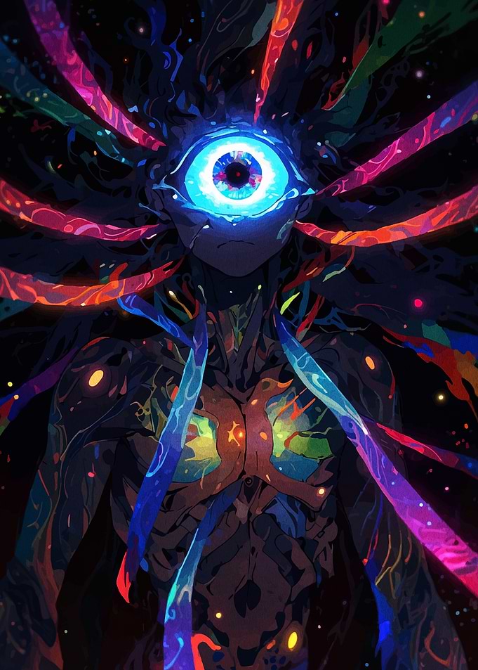 Mystic Figure with Eye and Ribbons