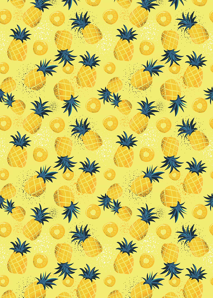 Pineapple and Ring Pattern on Yellow