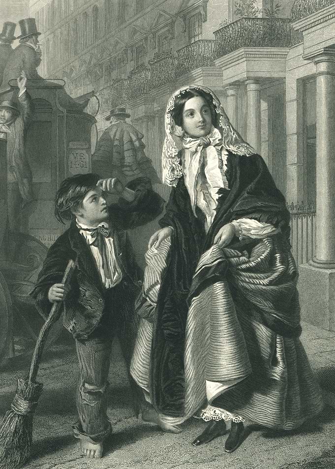 Victorian Era Street Scene Engraving