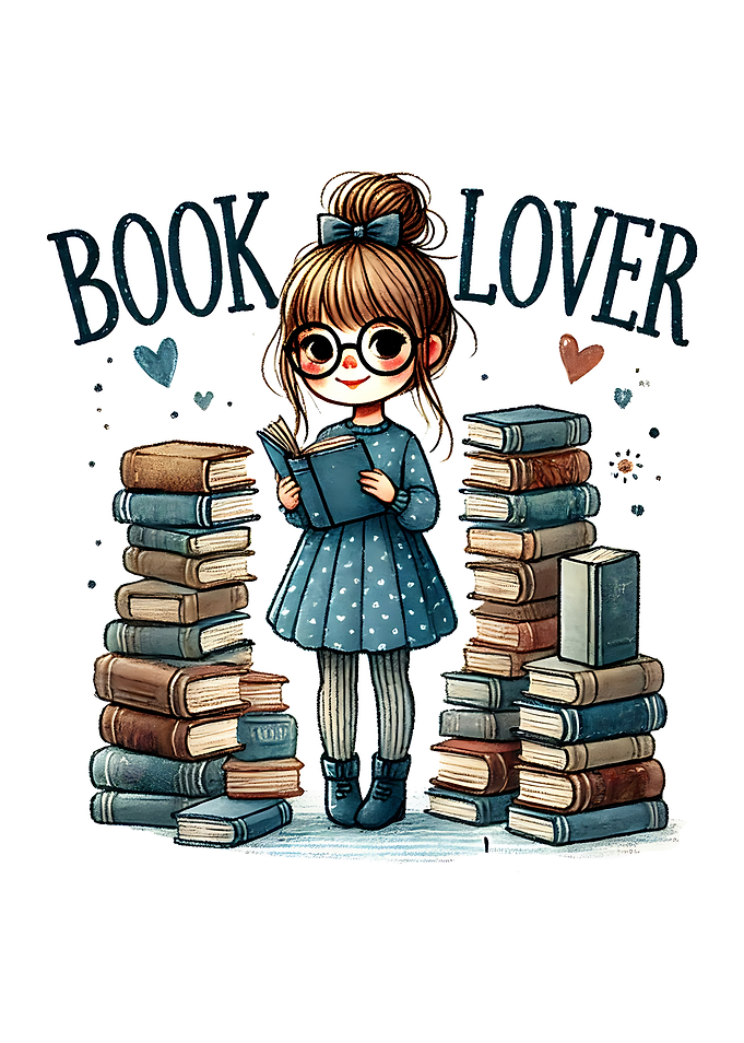 Book Lover Girl Reading Illustration