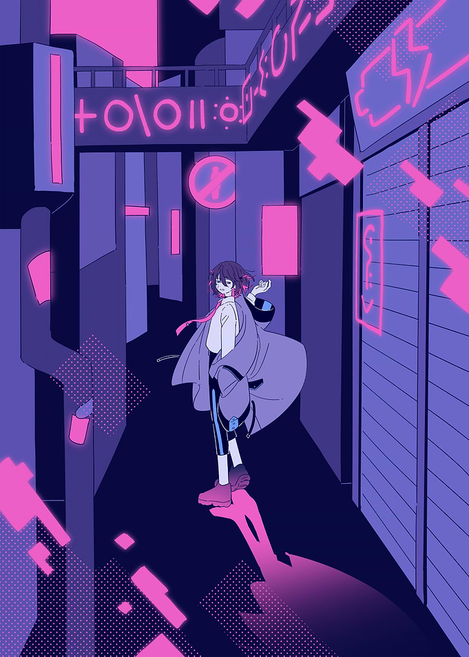 Cyberpunk Alleyway with Character