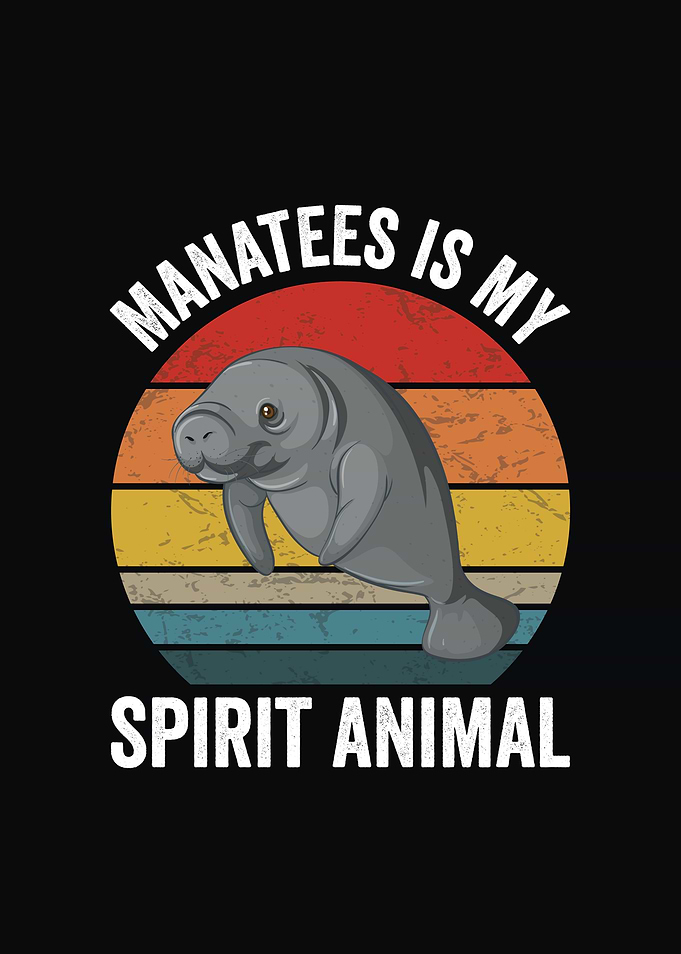 Manatee Spirit Animal Retro Aquatic Sea Cows